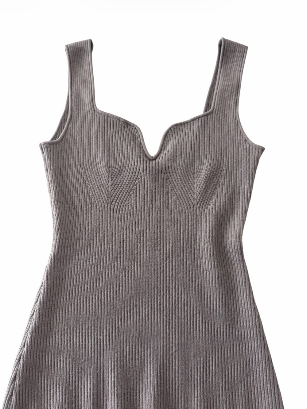 H&M Ribbed Knit Tank Dress in Gray